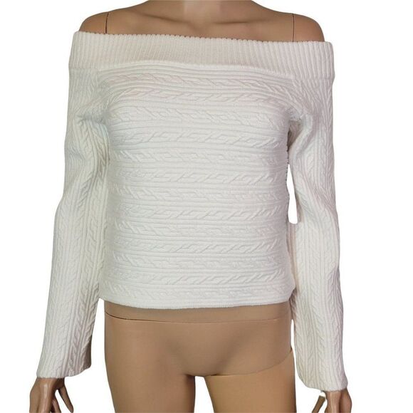 RACHEL ROY Women's White Off-the-shoulder Sweater (size S) - Picture 5 of 10